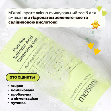 Гель для вмивання з саліциловою кислотою Meisani Puri-Tea Salicylic Acid Cleansing Gel, Повнорозмірний, 150 мл Купити оптом в Україні