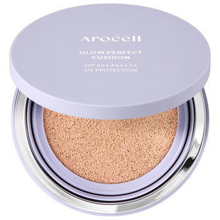 Тональний кушон з ефектом сяйва Arocell Glow Perfect Cushion SPF50+ PA+++ №21, 15 г Купити оптом в Україні