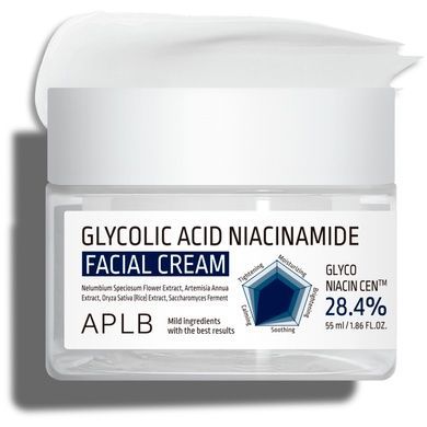 Крем для лица с гликолевой кислотой и ниацинамидом APLB Glycolic Acid Niacinamide Facial Cream, 55 мл Купить  оптом в Украине