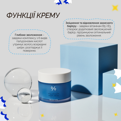 Увлажняющий ночной крем-маска с гиалуроновой кислотой Dr.Ceuracle Hyal Reyouth Night Cream, тестер 2мл Купить  оптом в Украине
