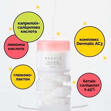 Пилинг-пэды для проблемной кожи Needly Anti-Trouble Pad, 60 шт. Купить  оптом в Украине