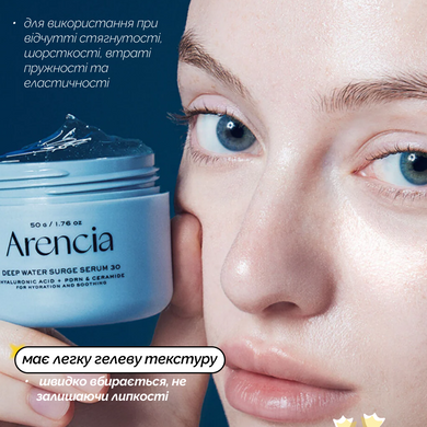 Нічна гелева сироватка для глибокого зволоження та відновлення Arencia Deep Water Surge Serum 30, 50 г Купити оптом в Україні